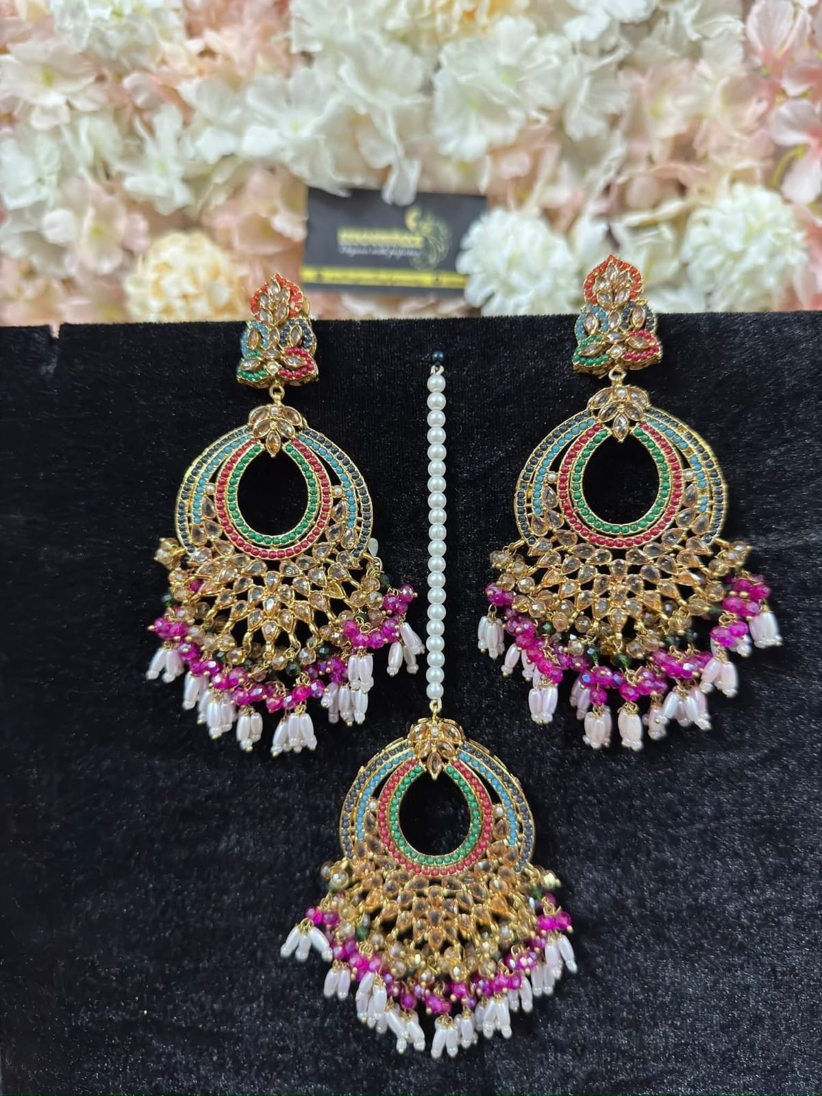 Pakistani earrings tika set - Image 4