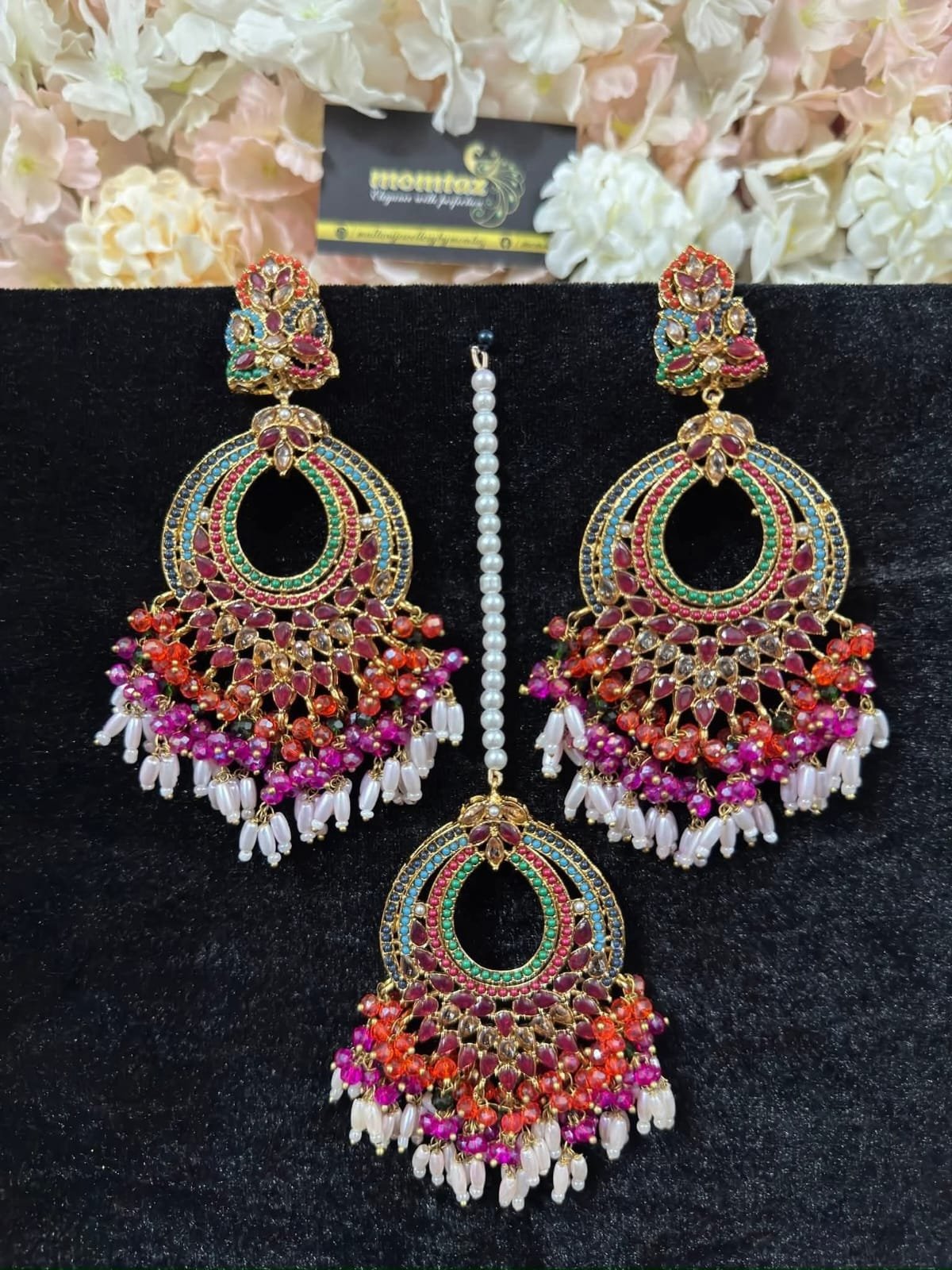Pakistani earrings tika set - Image 3