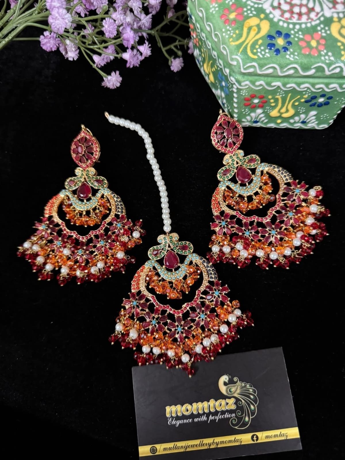 Pakistani earrings tika set - Image 6